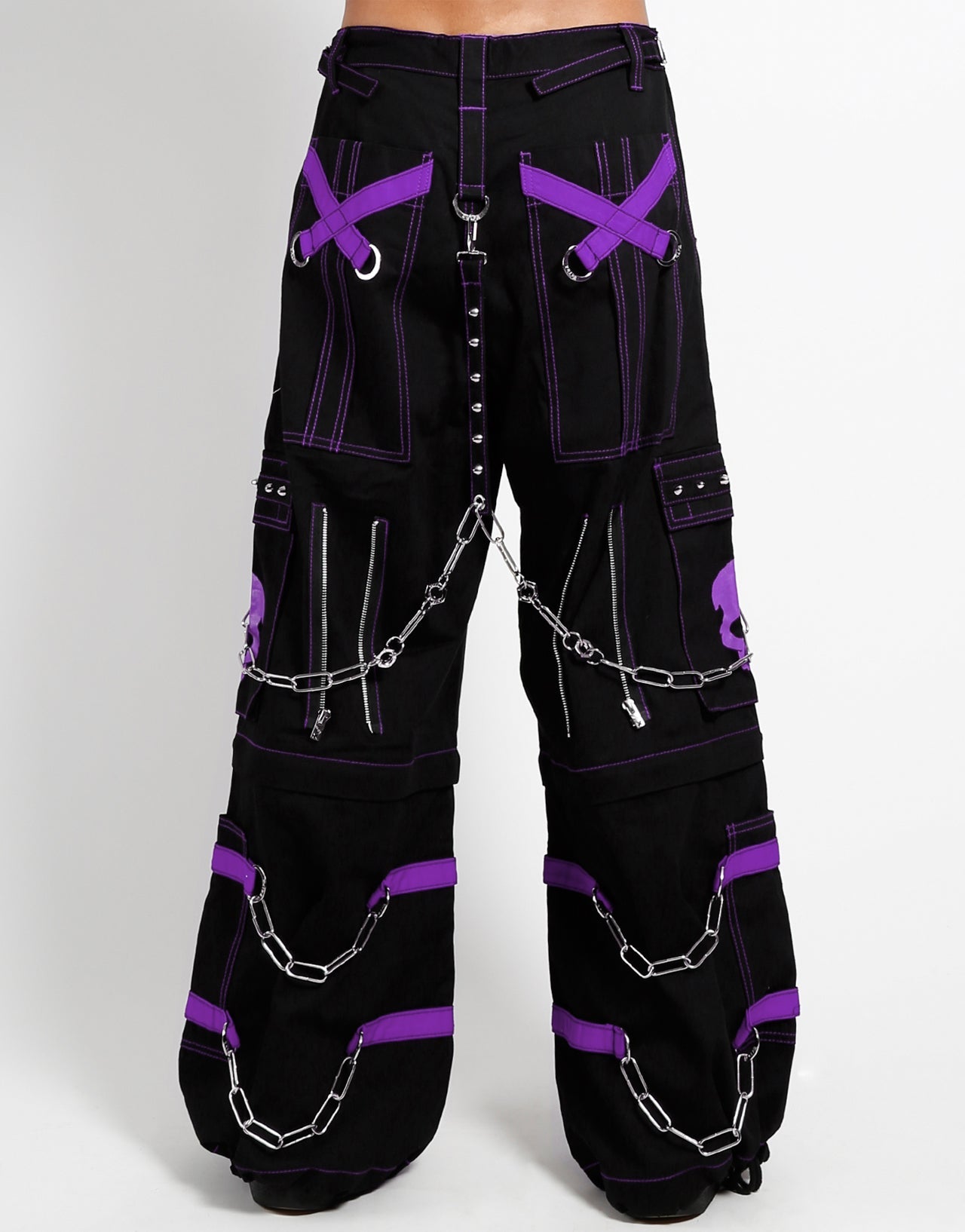 SKULL ZIP OFF PANT PURPLE