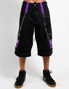 SKULL ZIP OFF PANT PURPLE