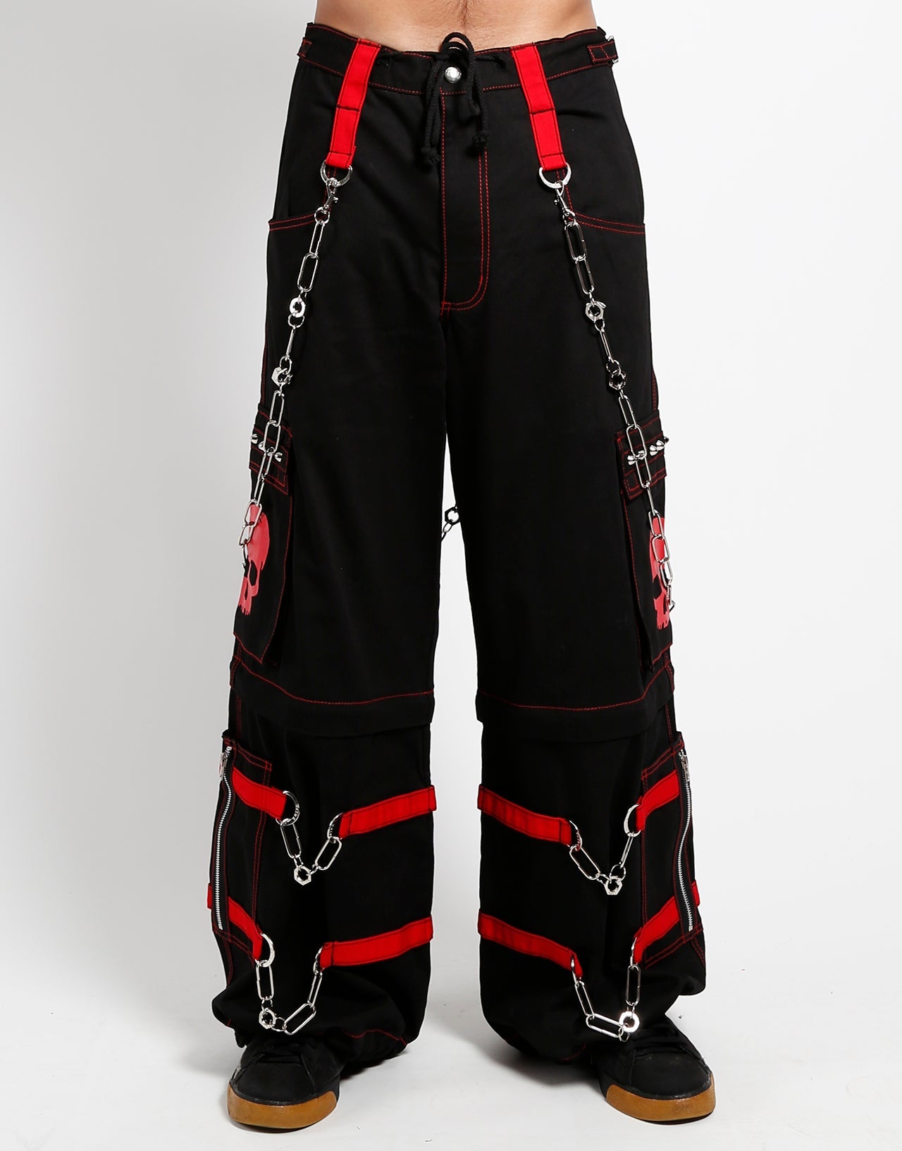 SKULL ZIP OFF PANT RED