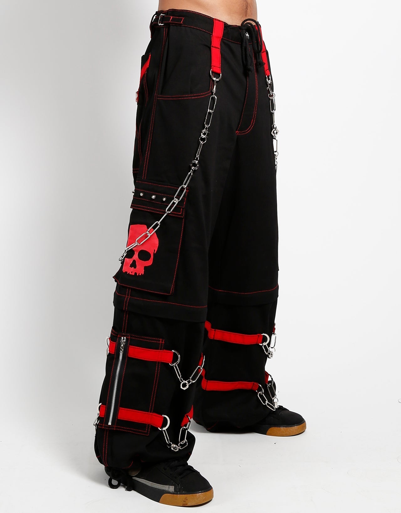 SKULL ZIP OFF PANT RED