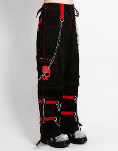 SKULL ZIP OFF PANT RED