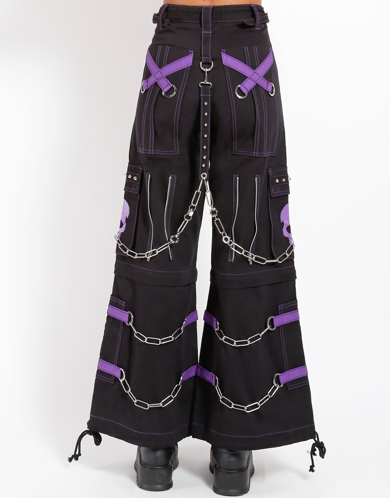 SKULL ZIP OFF PANT PURPLE