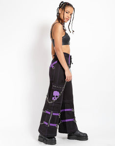 SKULL ZIP OFF PANT PURPLE