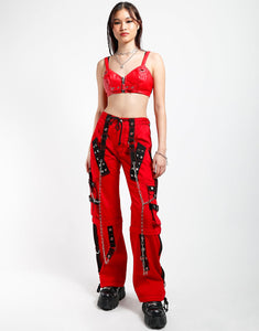 DARK CUFF PANT RED