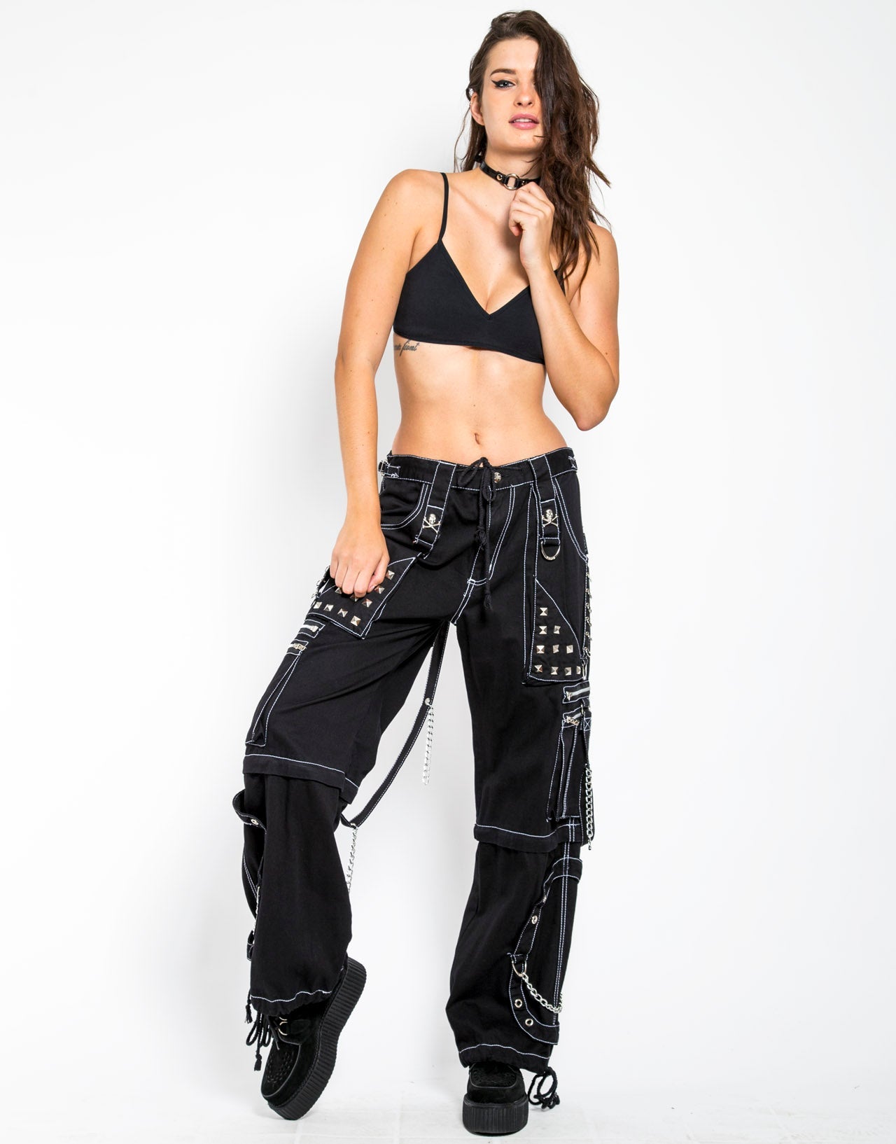STEP CHAIN PANT WITH WHITE STITCH