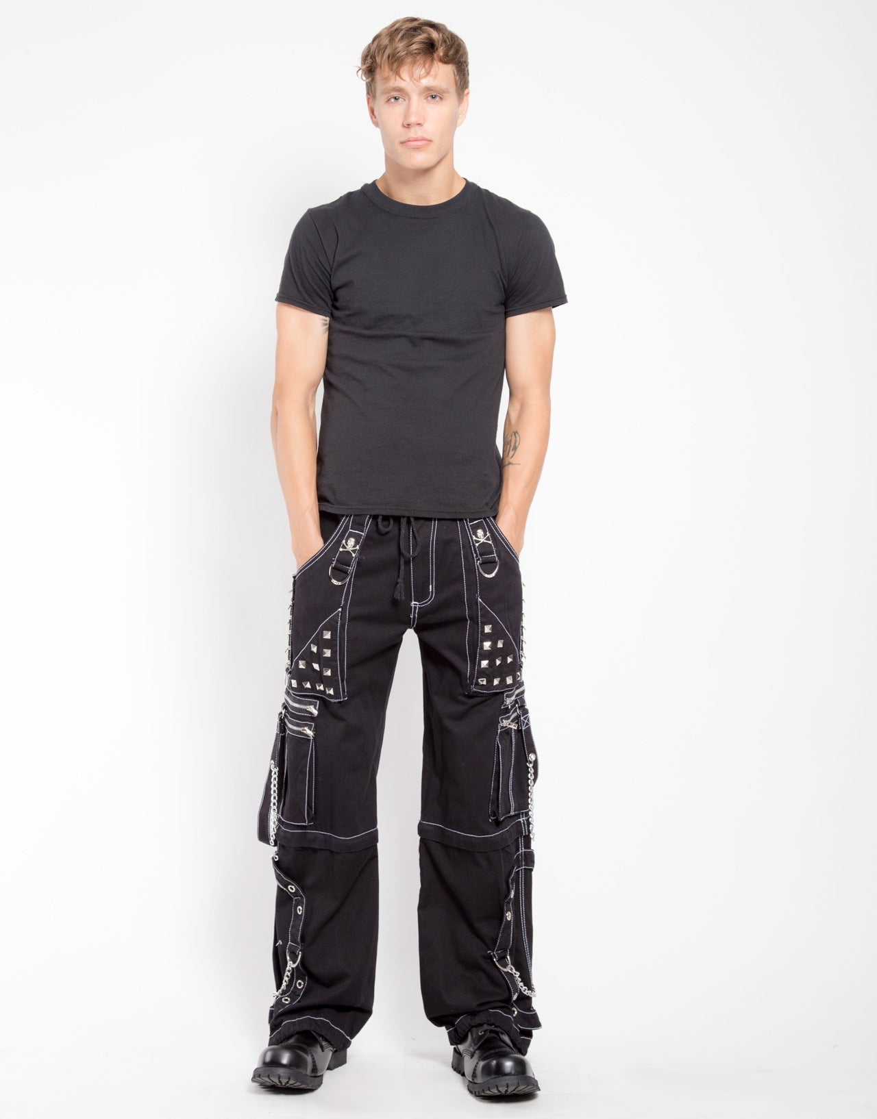 STEP CHAIN PANT WITH WHITE STITCH