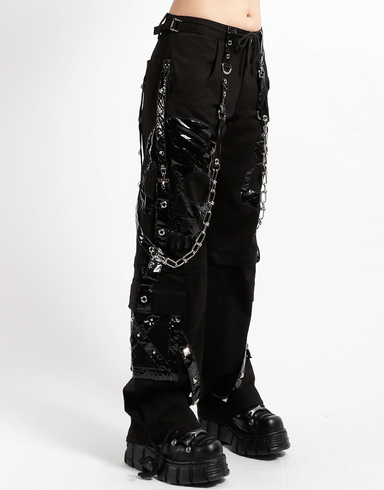 SCARE DARK STREET PANT BLACK PVC SKULL