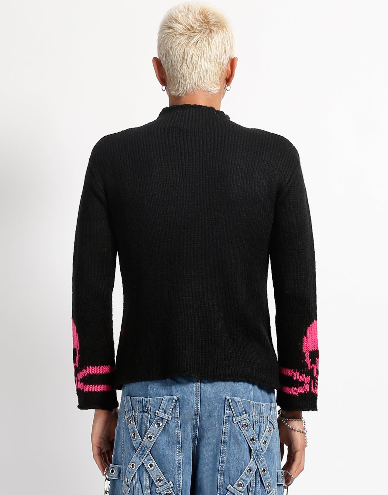 SKULL SWEATER PINK SKULL