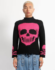 SKULL SWEATER PINK SKULL