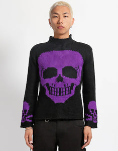 SKULL SWEATER PURPLE SKULL