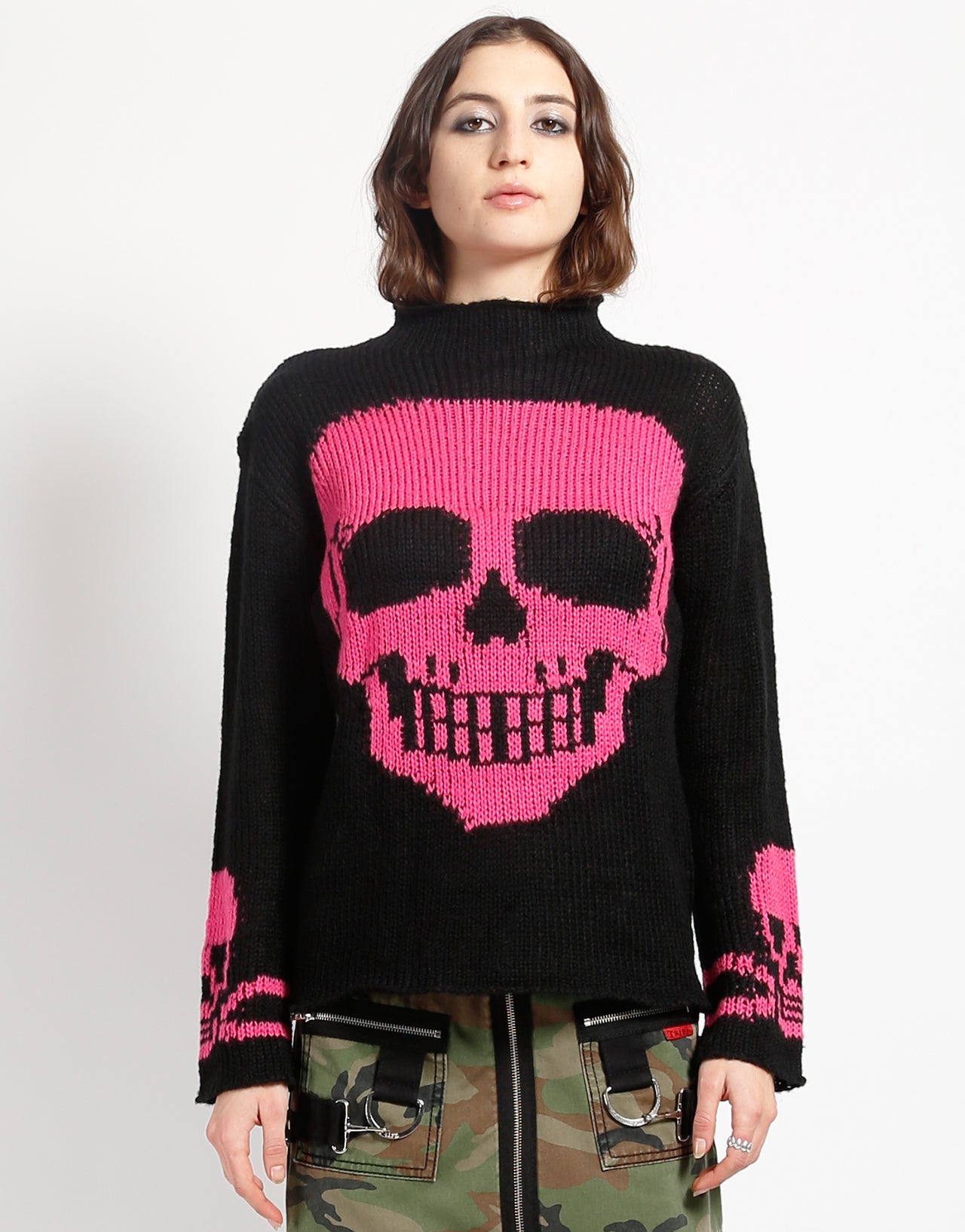 SKULL SWEATER PINK SKULL