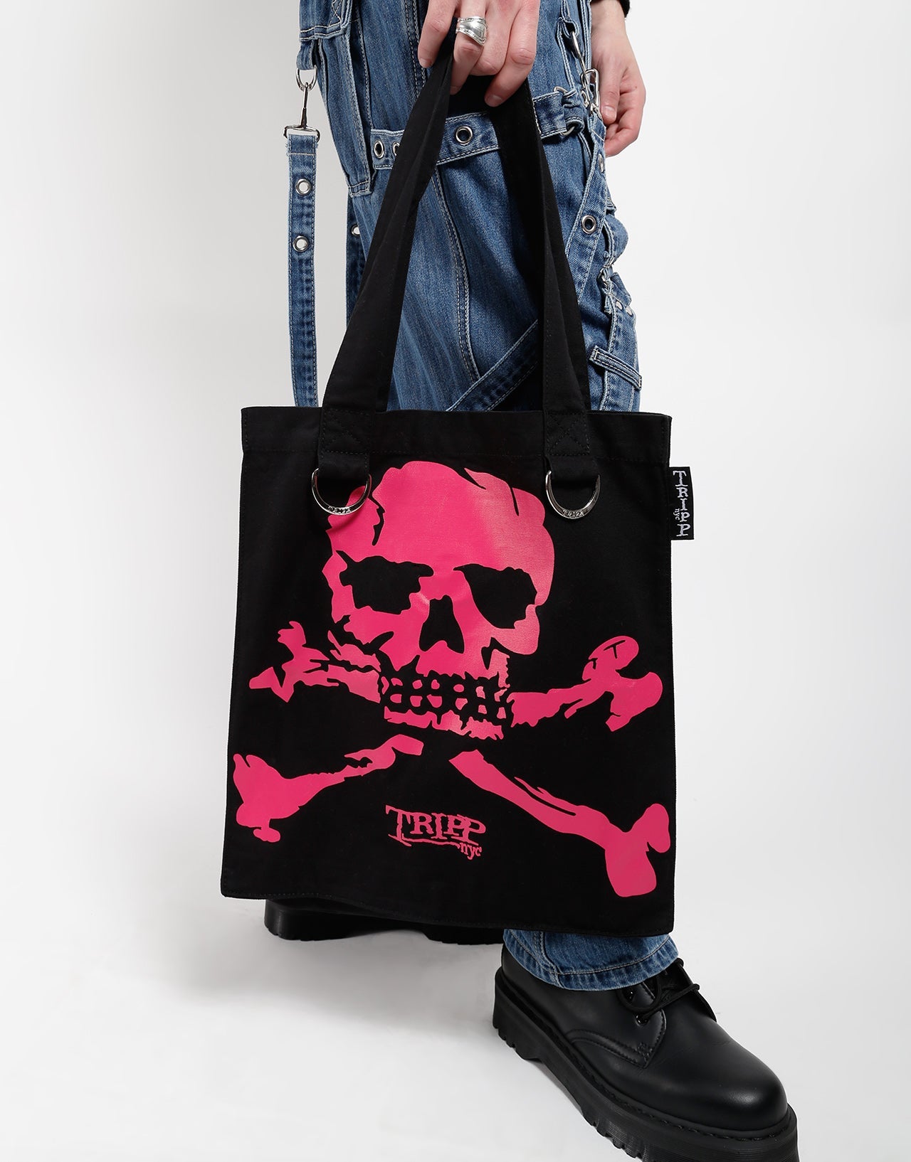 BIG PINK SKULL LOGO TOTE