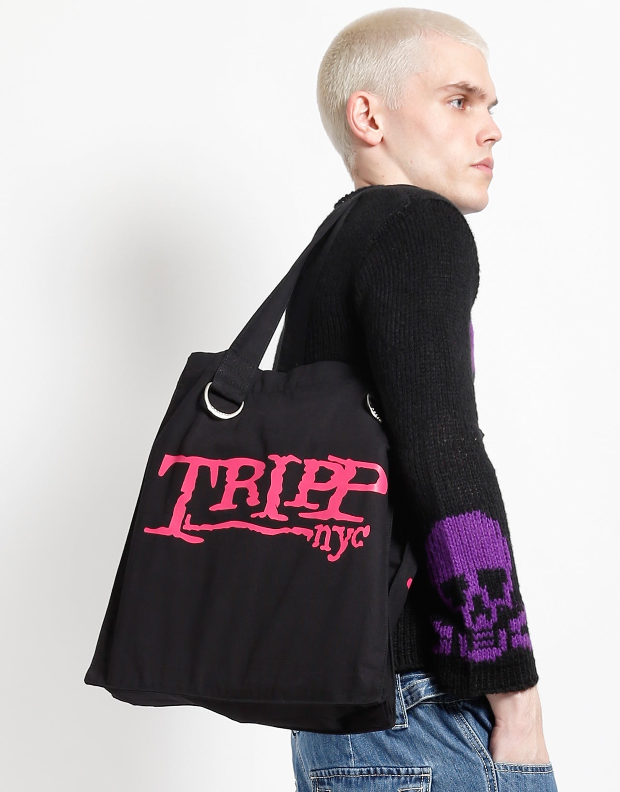 BIG PINK SKULL LOGO TOTE