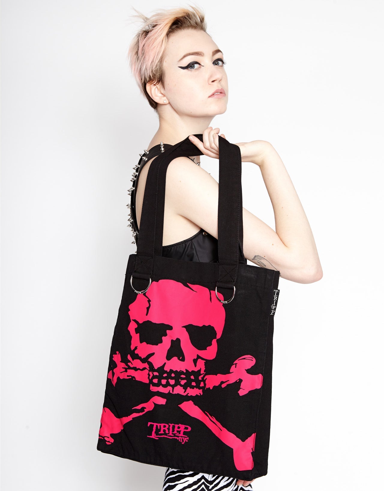 BIG PINK SKULL LOGO TOTE