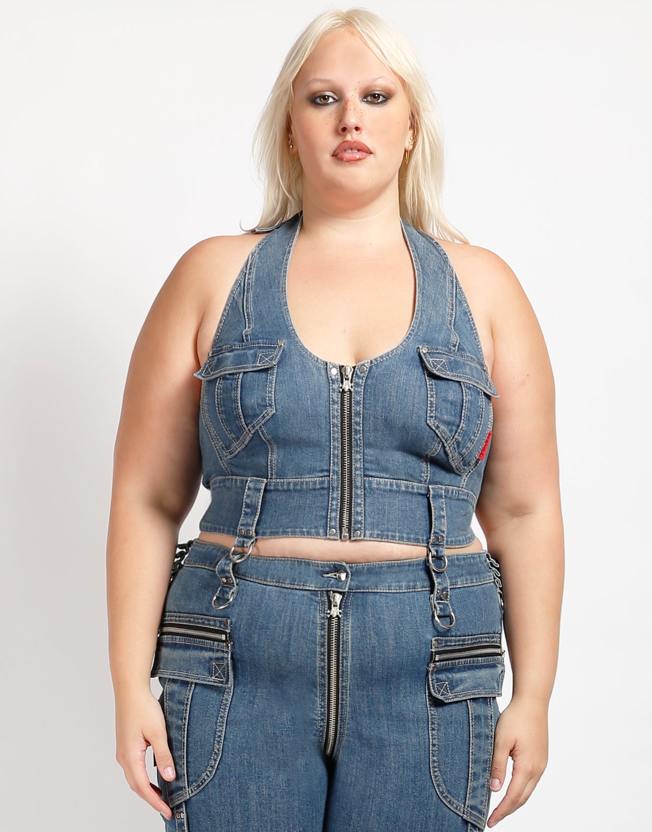 CURVE POWER HALTER DENIM