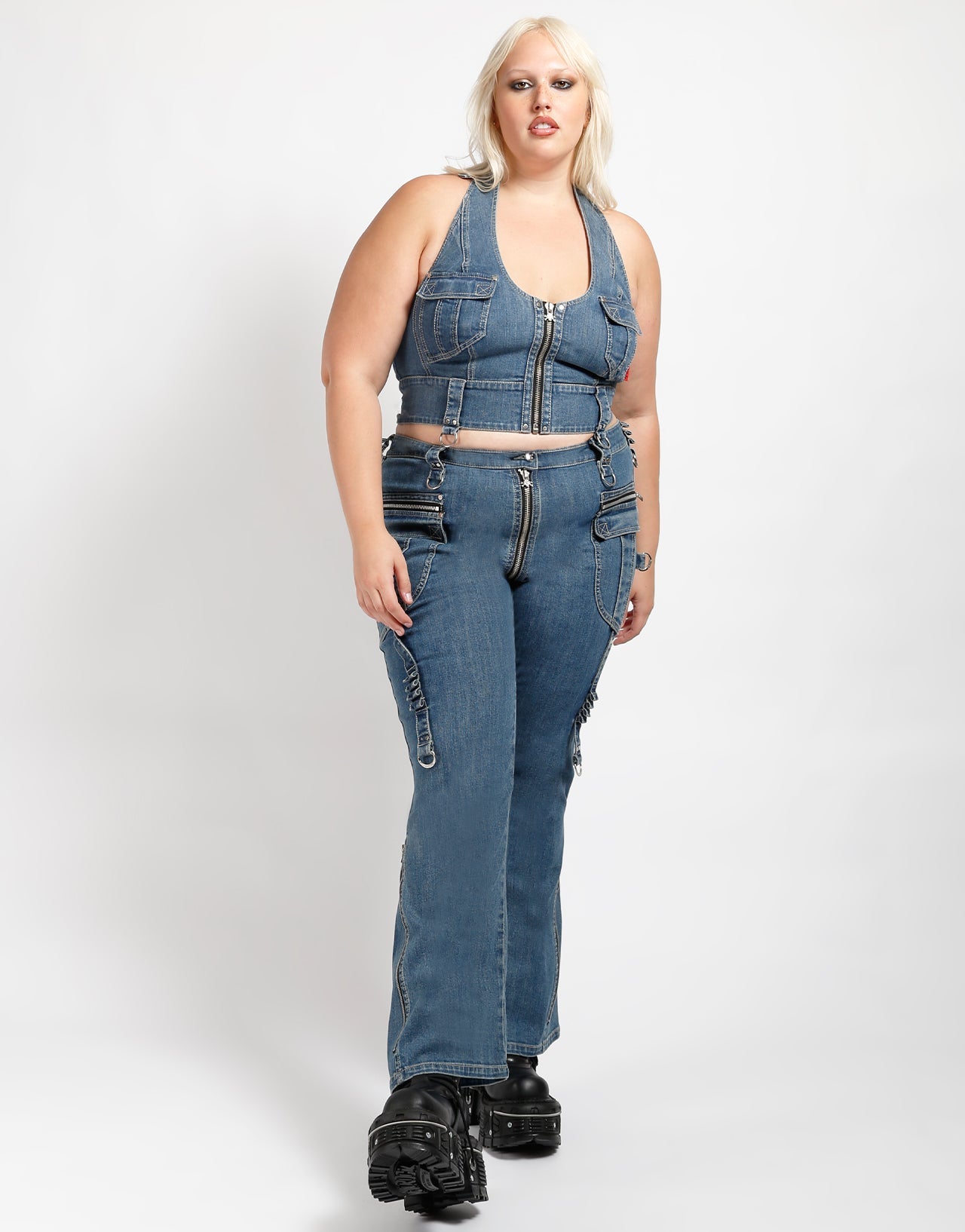 CURVE POWER HALTER DENIM