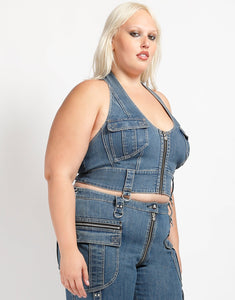 CURVE POWER HALTER DENIM