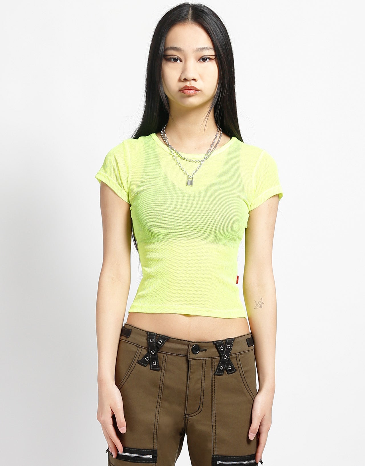 BABY TEE FISHNET LIME