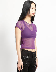 BABY TEE FISHNET PURPLE