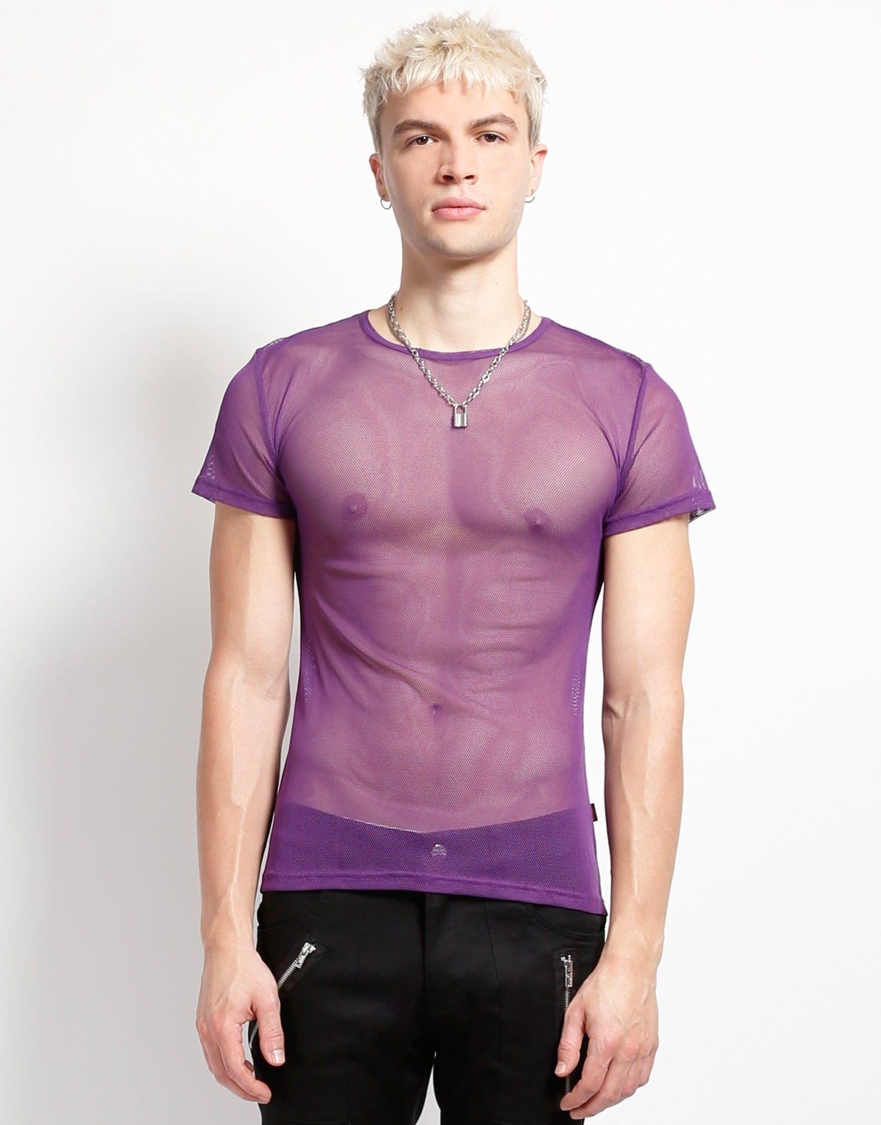 SHORT SLEEVE FISHNET PURPLE