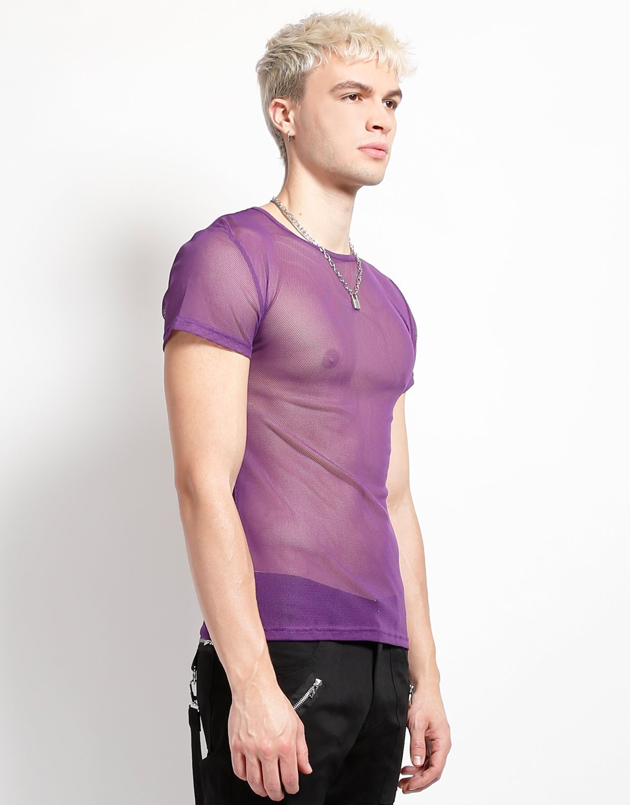 SHORT SLEEVE FISHNET PURPLE