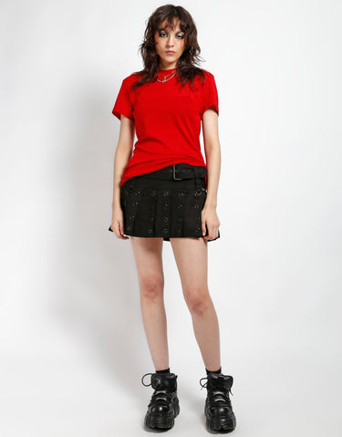 SHORT SLEEVE FISHNET RED