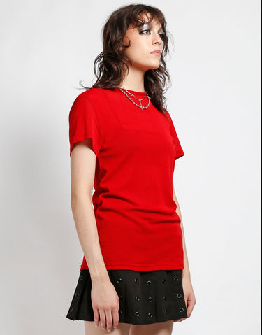 SHORT SLEEVE FISHNET RED