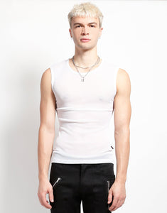 MUSCLE TANK FISHNET WHITE