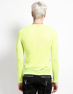 MENS LONG SLEEVE FISHNET LIME