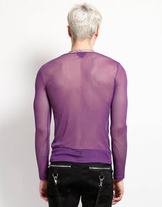 MENS LONG SLEEVE FISHNET PURPLE