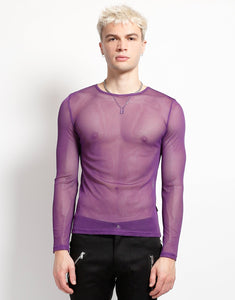 MENS LONG SLEEVE FISHNET PURPLE