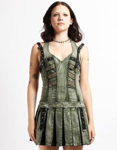 PEACE PLEATED DRESS ARMY