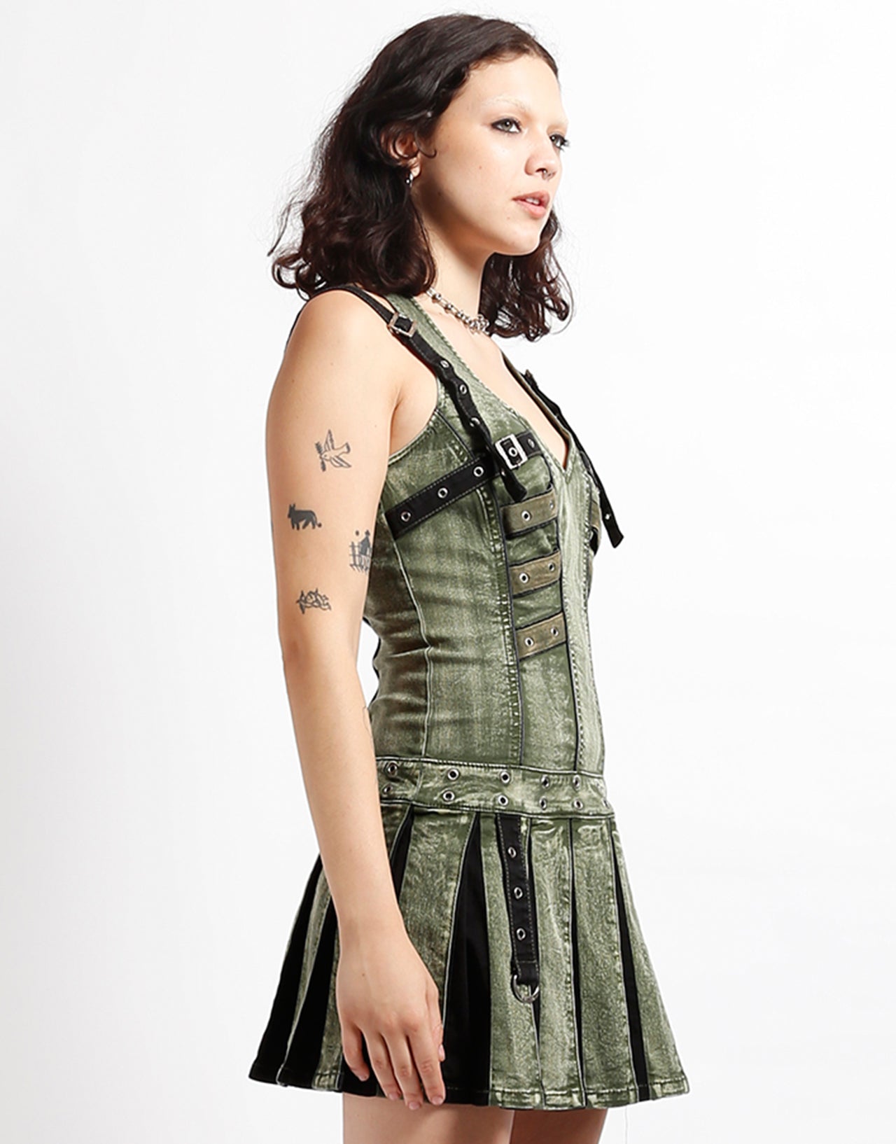 PEACE PLEATED DRESS ARMY