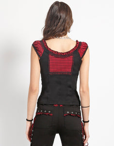 BO PEEP CAP SLEEVE CORSET RED