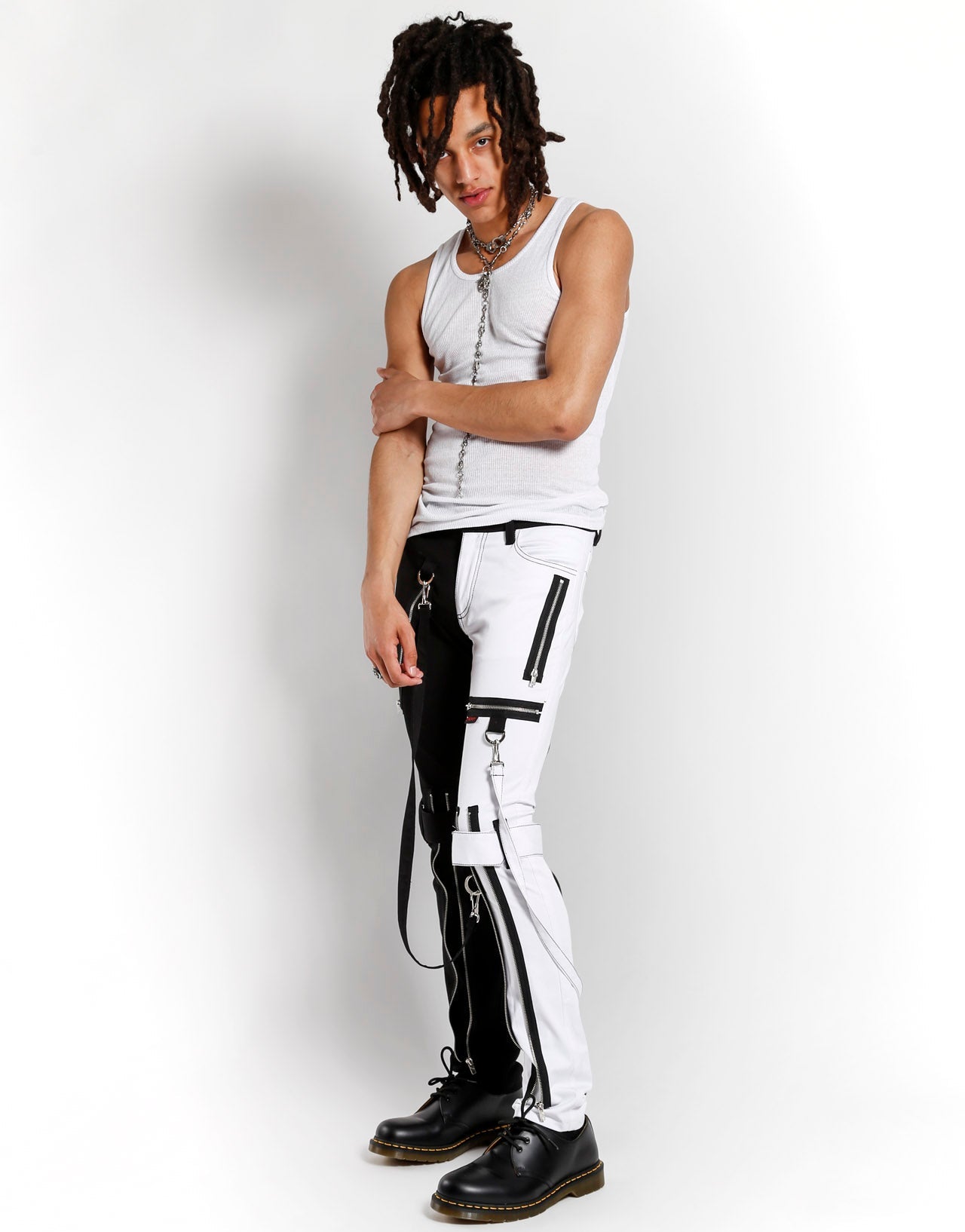 SPLIT LEG BONDAGE PANT WHITE