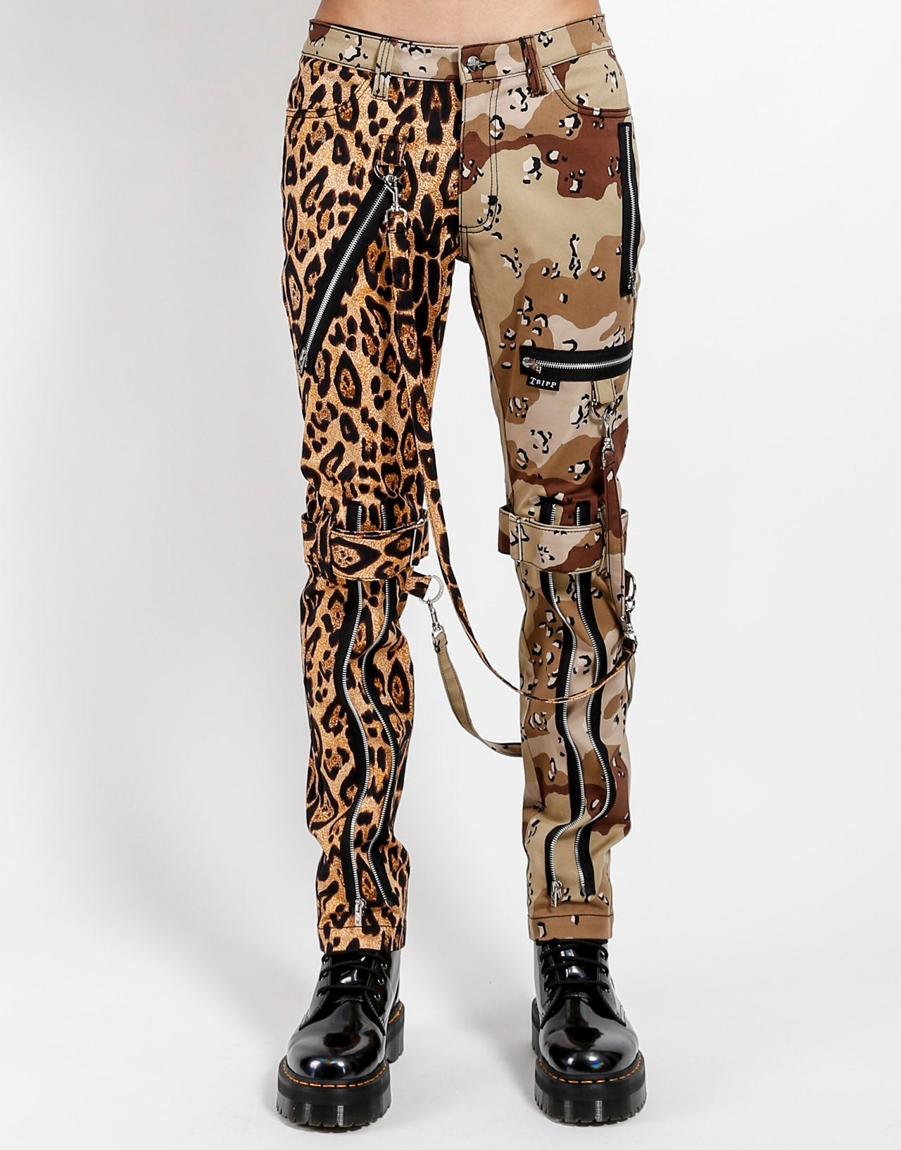 SPLIT LEG BONDAGE PANT LEOPARD AND SAND CAMO