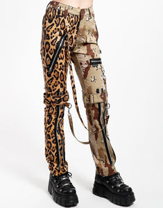 SPLIT LEG BONDAGE PANT LEOPARD AND SAND CAMO