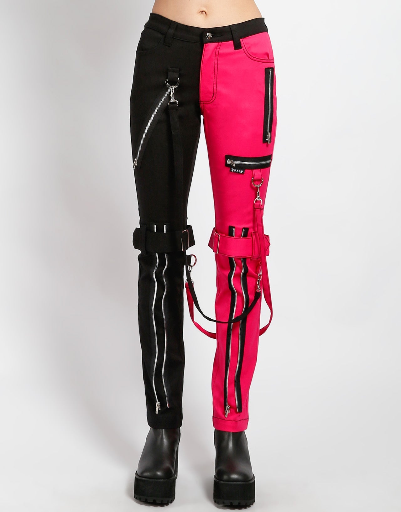 SPLIT LEG BONDAGE PANT PINK