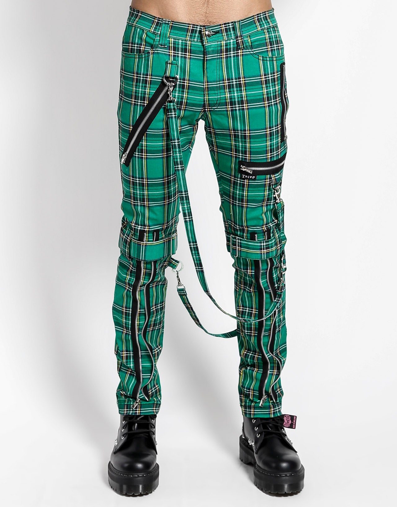 BONDAGE PANT GREEN PLAID