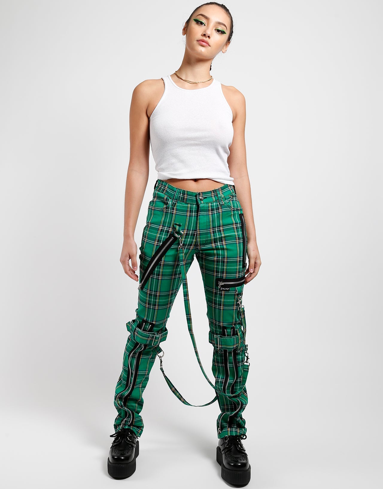 BONDAGE PANT GREEN PLAID