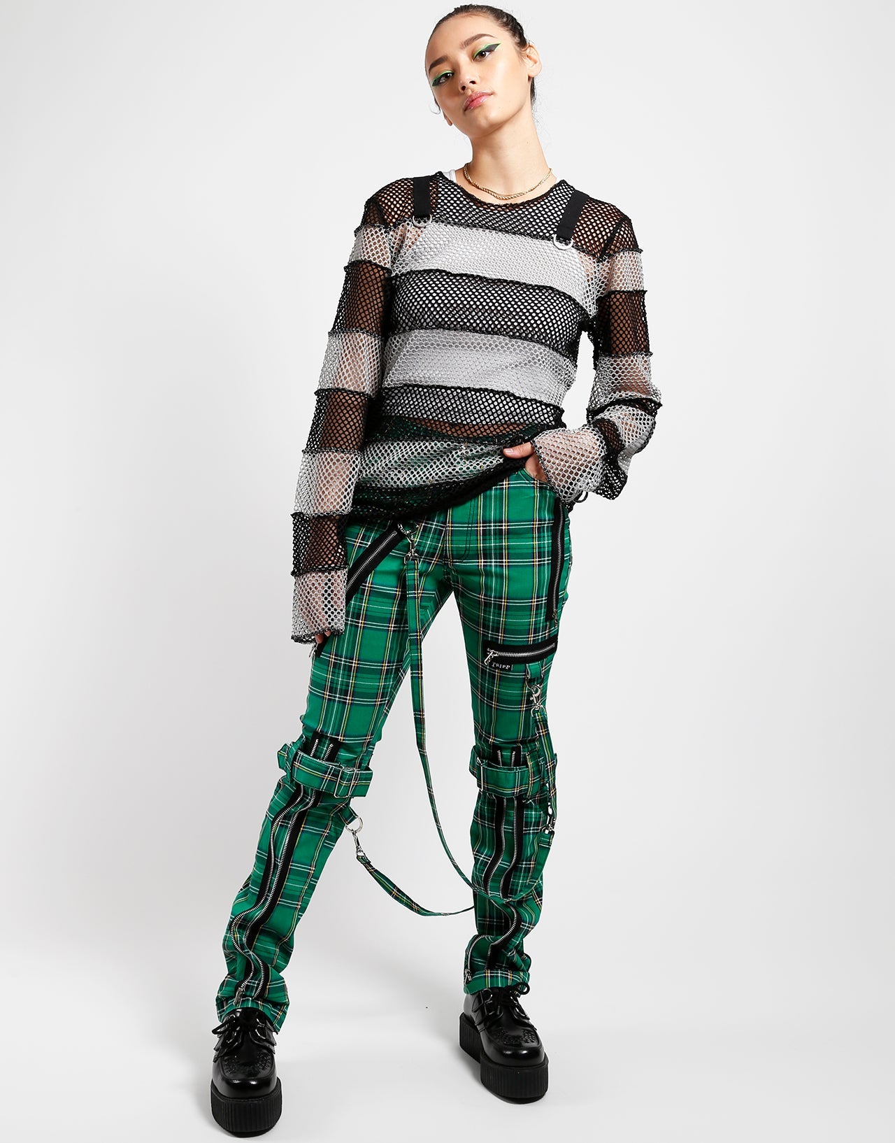 BONDAGE PANT GREEN PLAID – trashandvaudeville