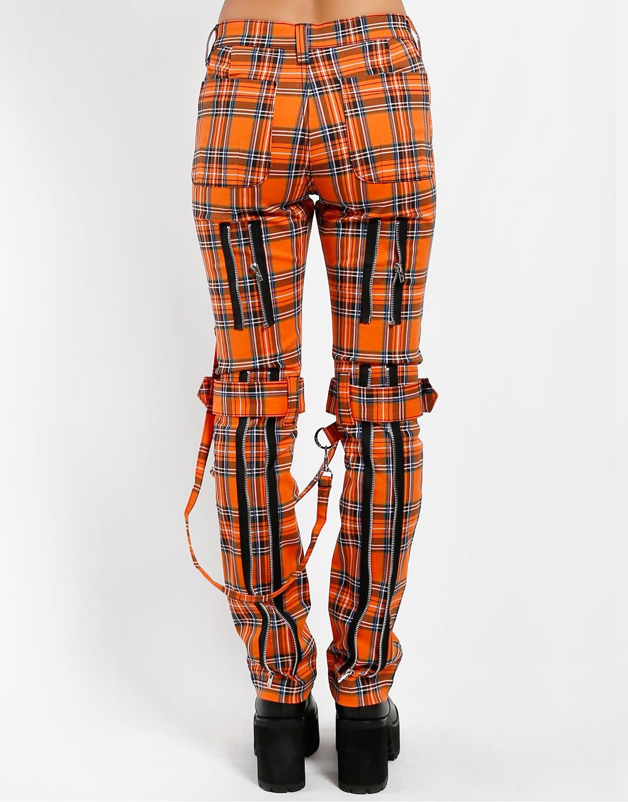 BONDAGE PANT ORANGE PLAID