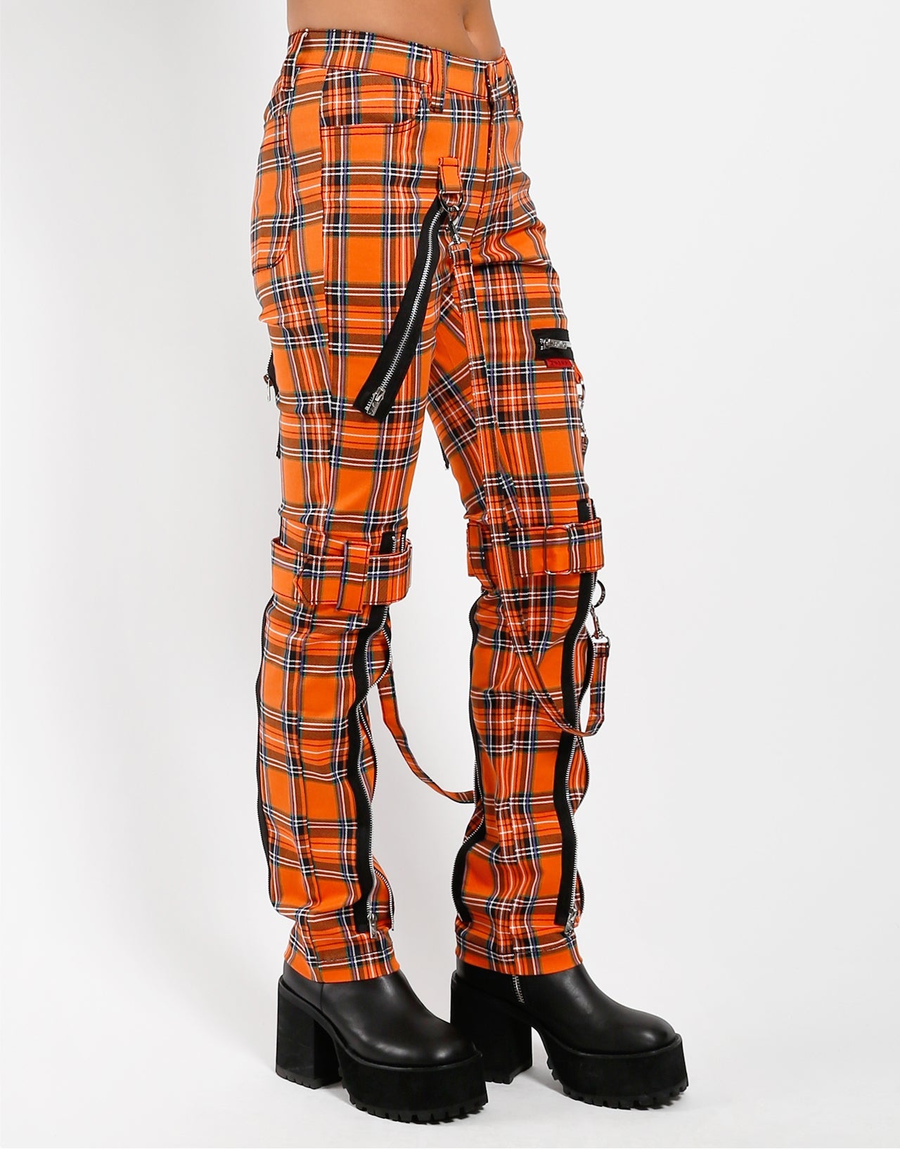 BONDAGE PANT ORANGE PLAID