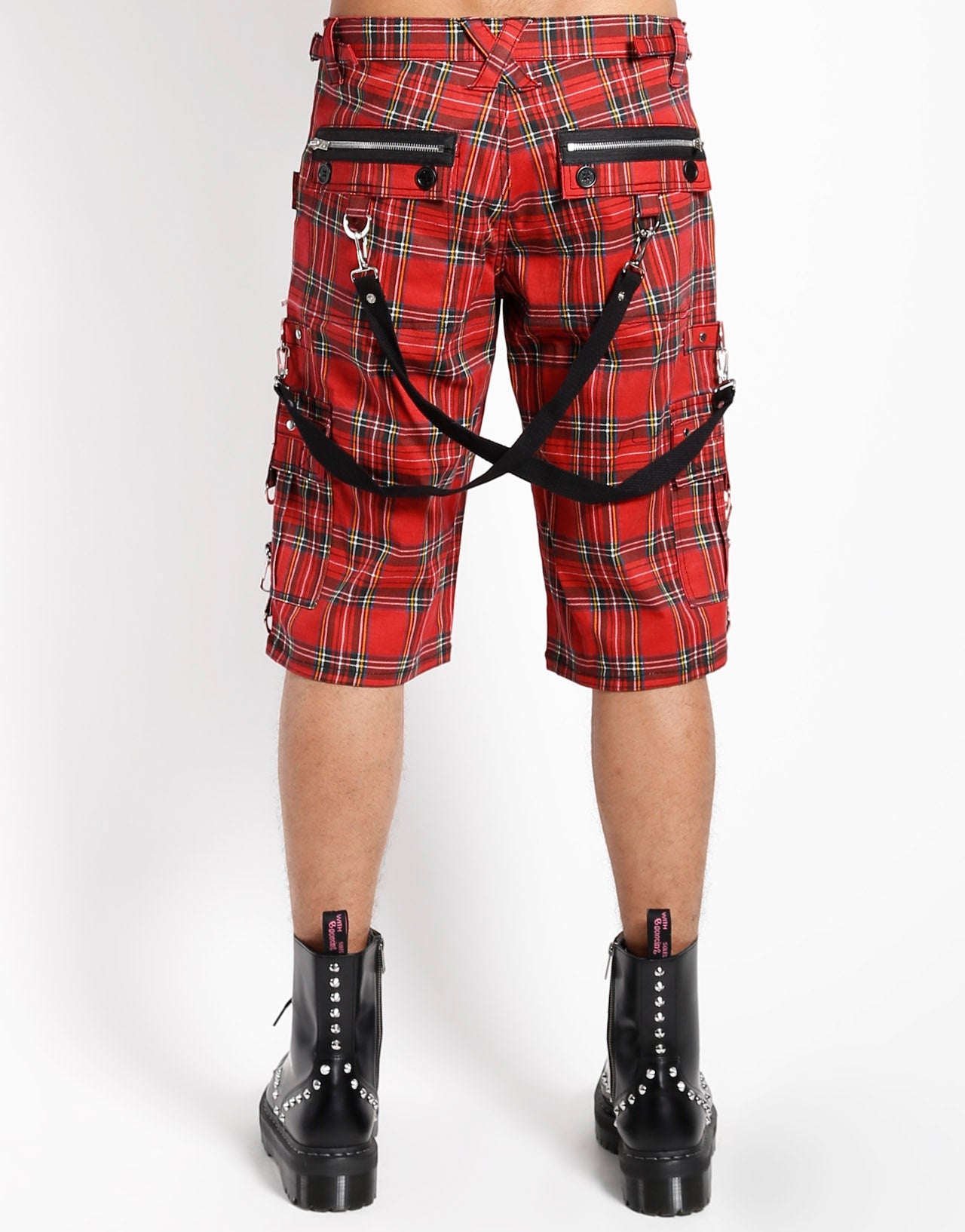 PLAID PUNK SHORT RED PLAID