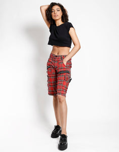 PLAID PUNK SHORT RED PLAID