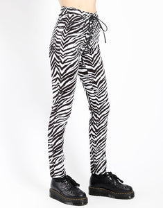 HIGH WAIST TIE UP PANT ZEBRA