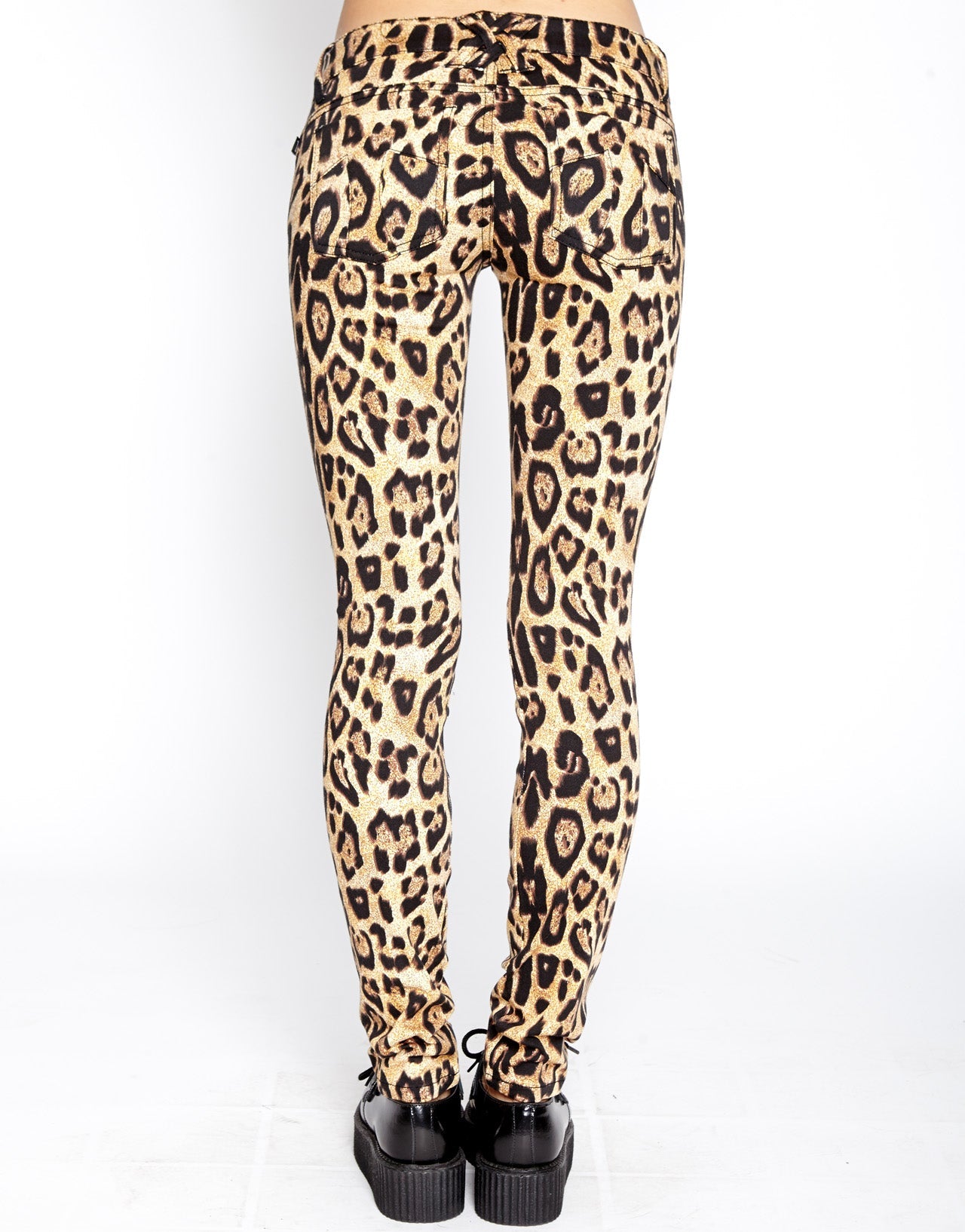 T Back Jeans Leopard Print