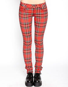 T-BACK JEAN RED PLAID