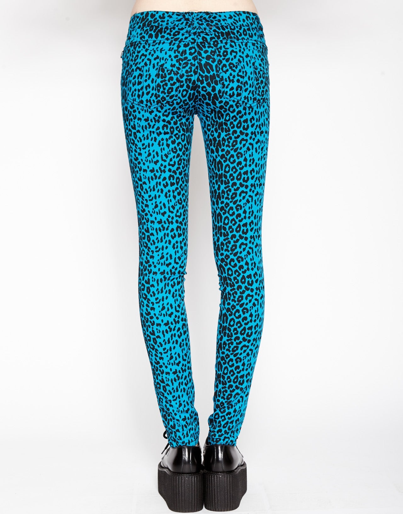 TURQUOISE LEOPARD T-BACK JEAN