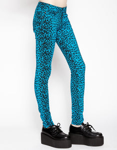 TURQUOISE LEOPARD T-BACK JEAN